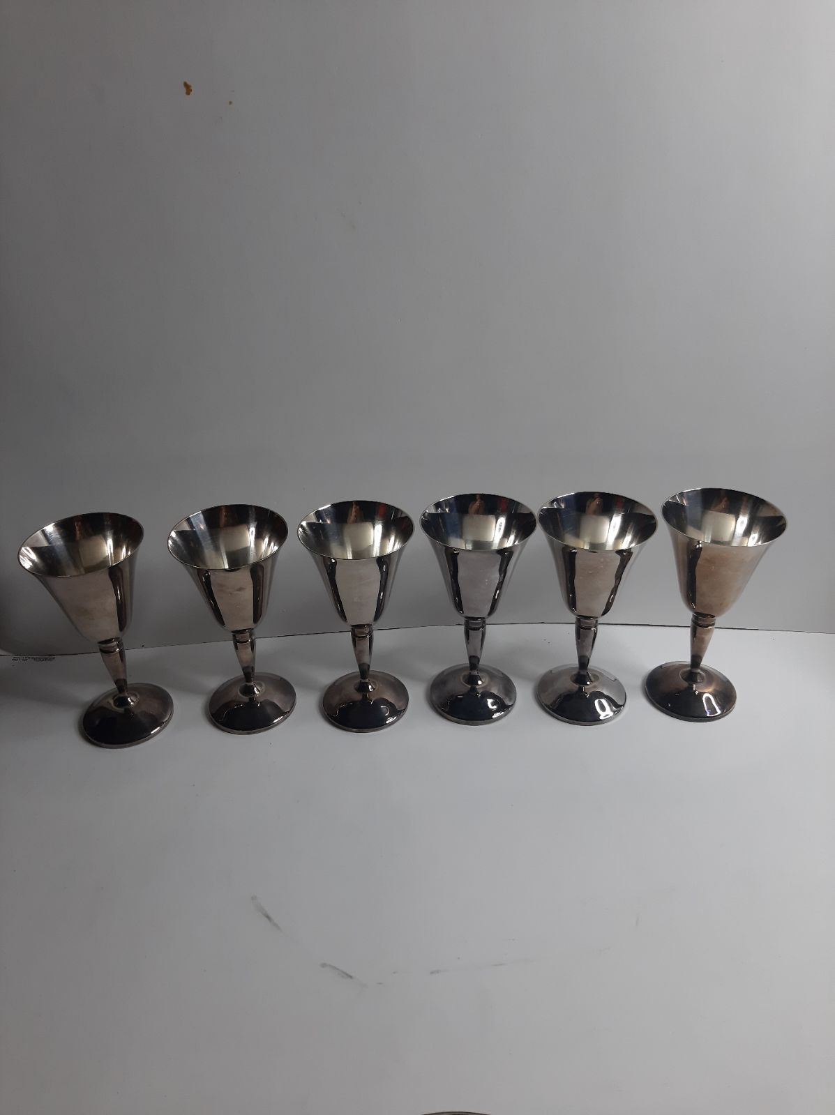 New set of 6 silver goblets made by Roma