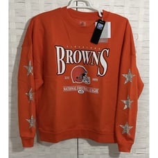 Gameday Couture Cleveland Browns Rhinestone Star Womens Small NFL Sweatshirt