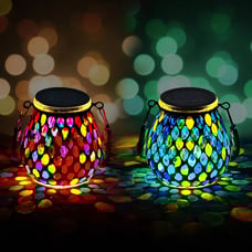 2 Pack Mosaic Solar Hanging Lights