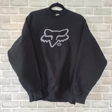 Vintage 90s Fox Racing Sweatshirt Fruit of the Loom USA Large Embroidered