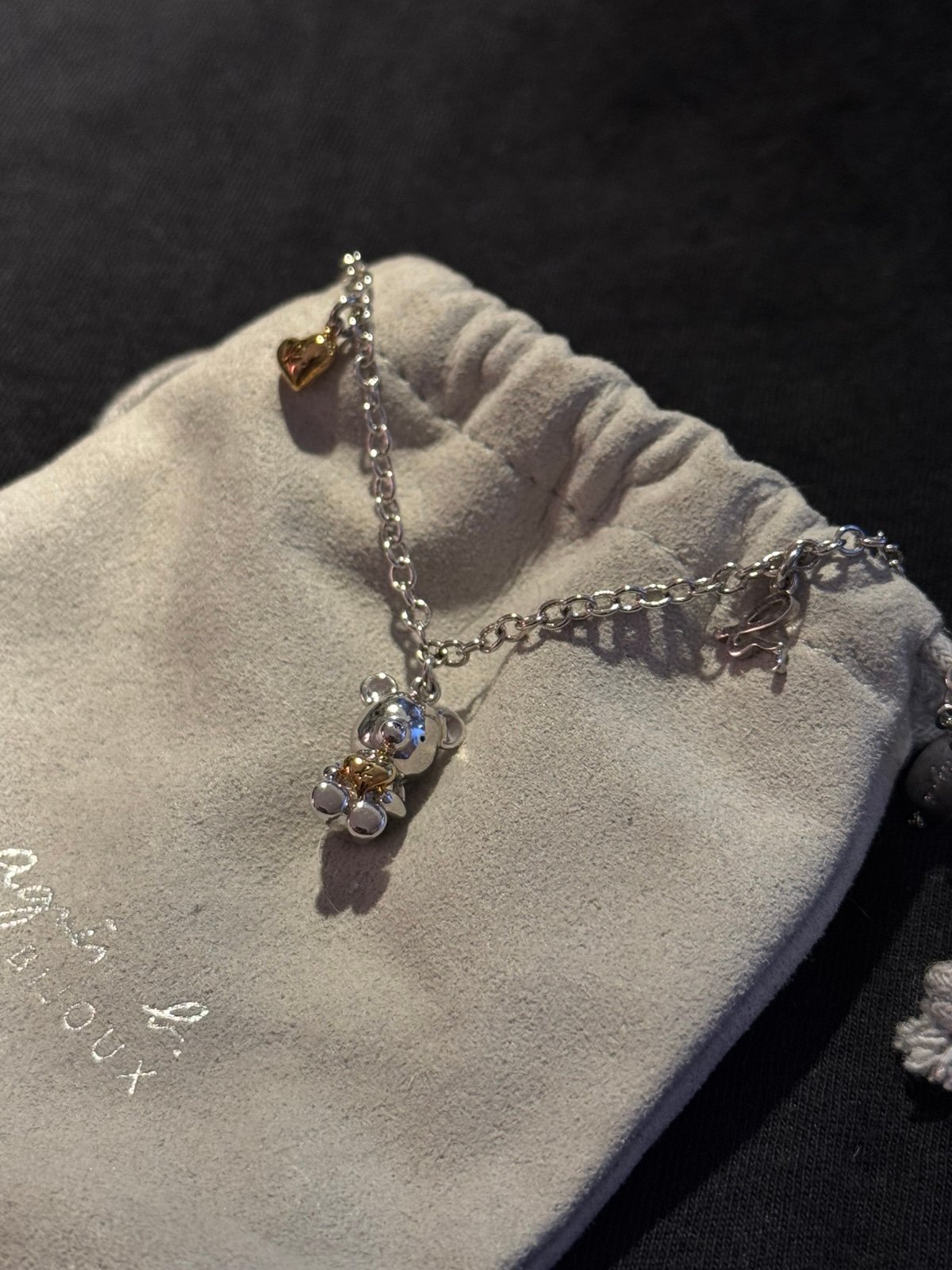 Agnes B Bear and Heart Bracelet