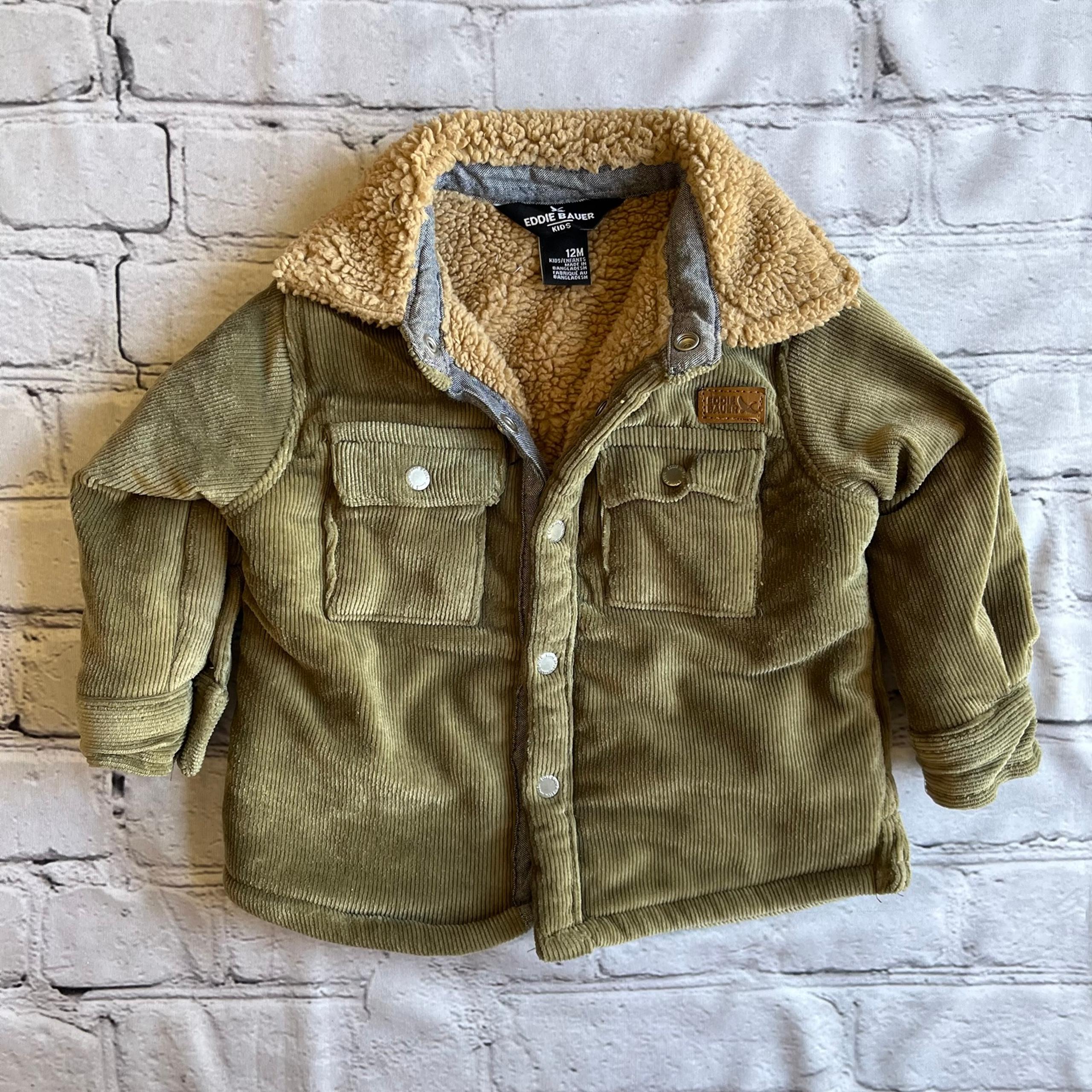 Eddie Bauer Kids Jacket 12 Months Boys Corduroy & Fleece Outdoor Fall Cozy