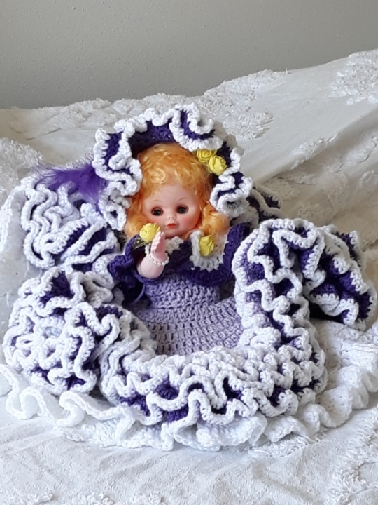 Victorian look Bed Doll hand Crochet
