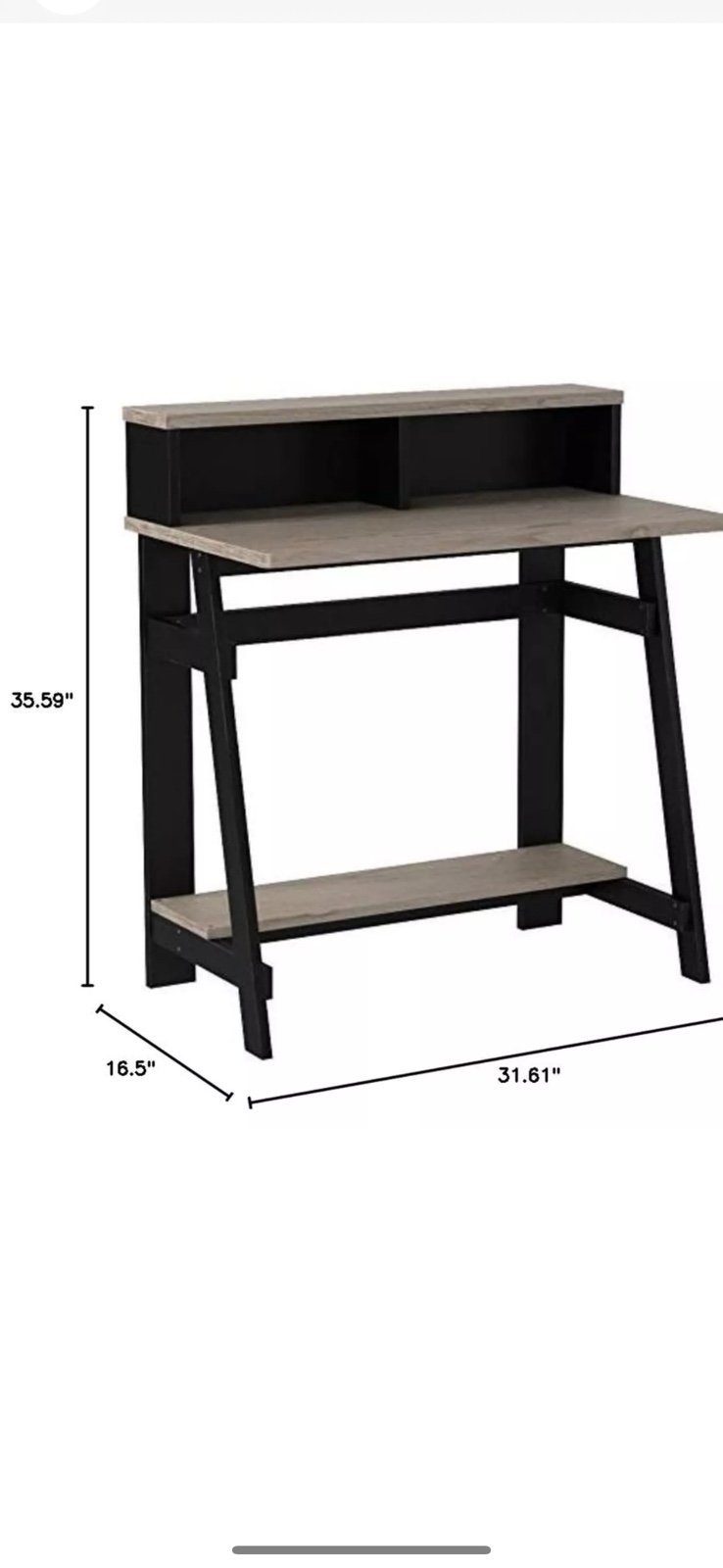 Furinno Simplistic A Frame Computer Desk, Black/French Oak Grey A-frame Design
