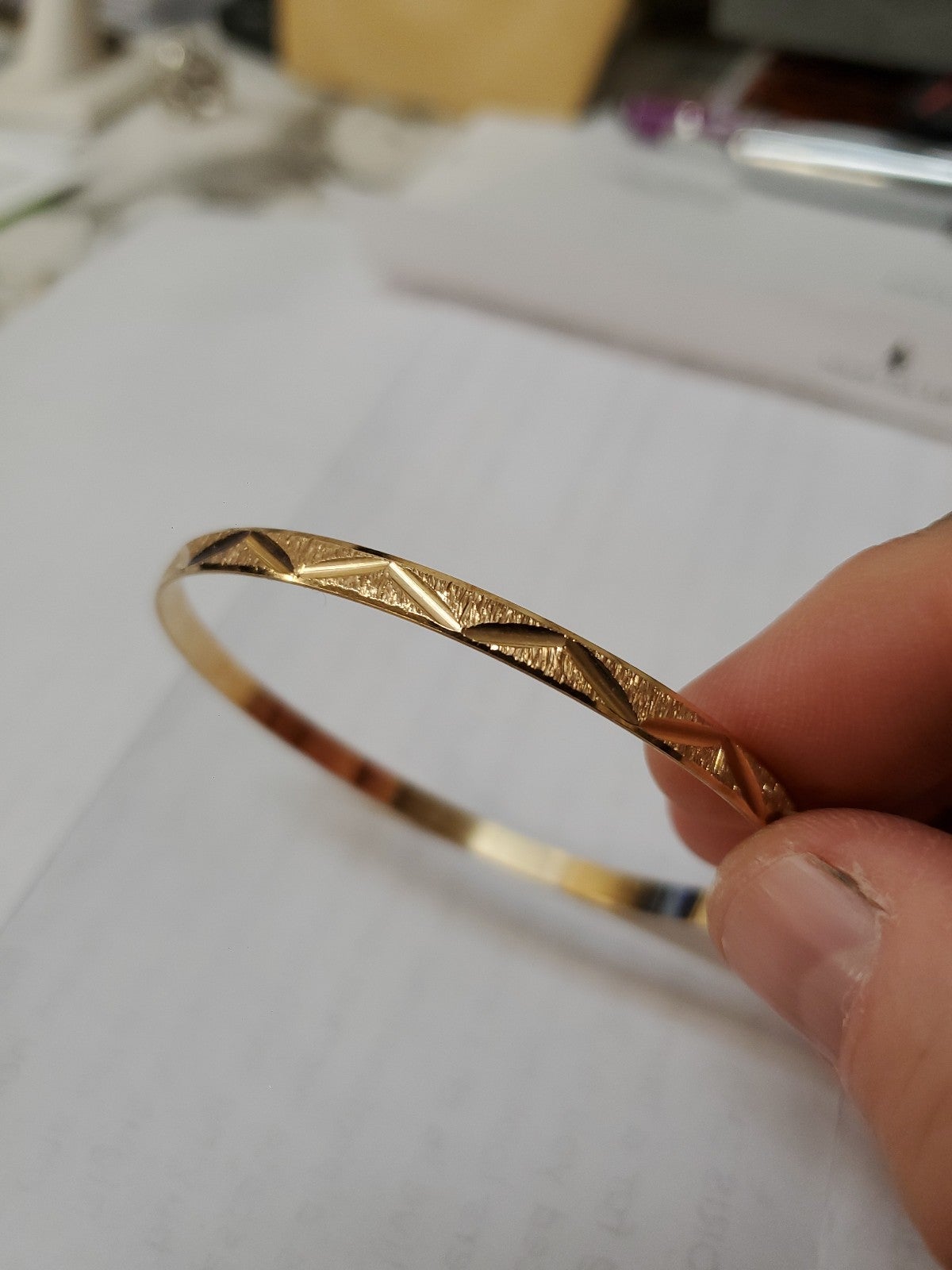 Vintage 14karat Gold slip-on bracelet by VIOS,8g