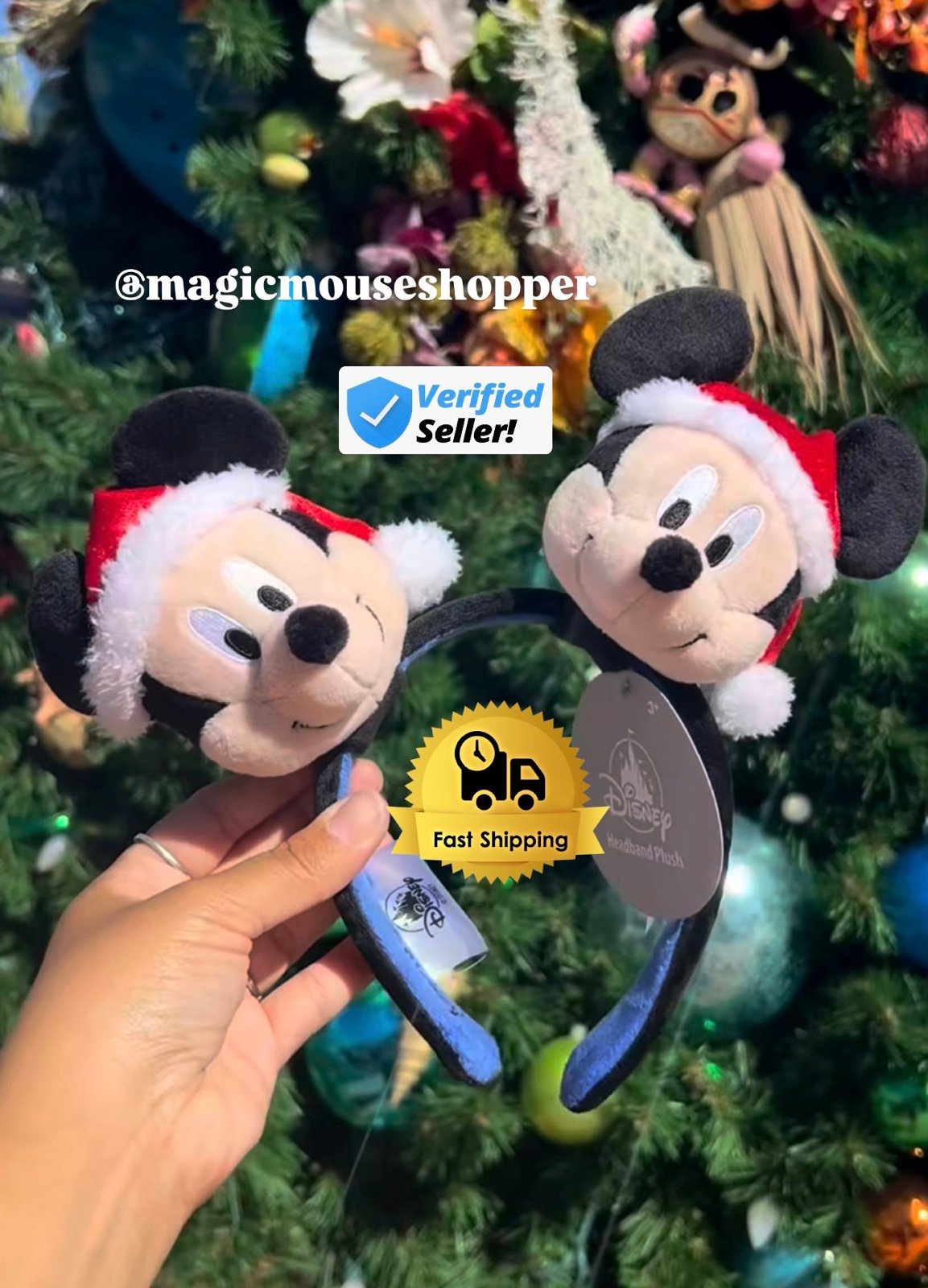 Disney Parks Gingerbread & Santa Mickey Mouse Create Your Own Headband