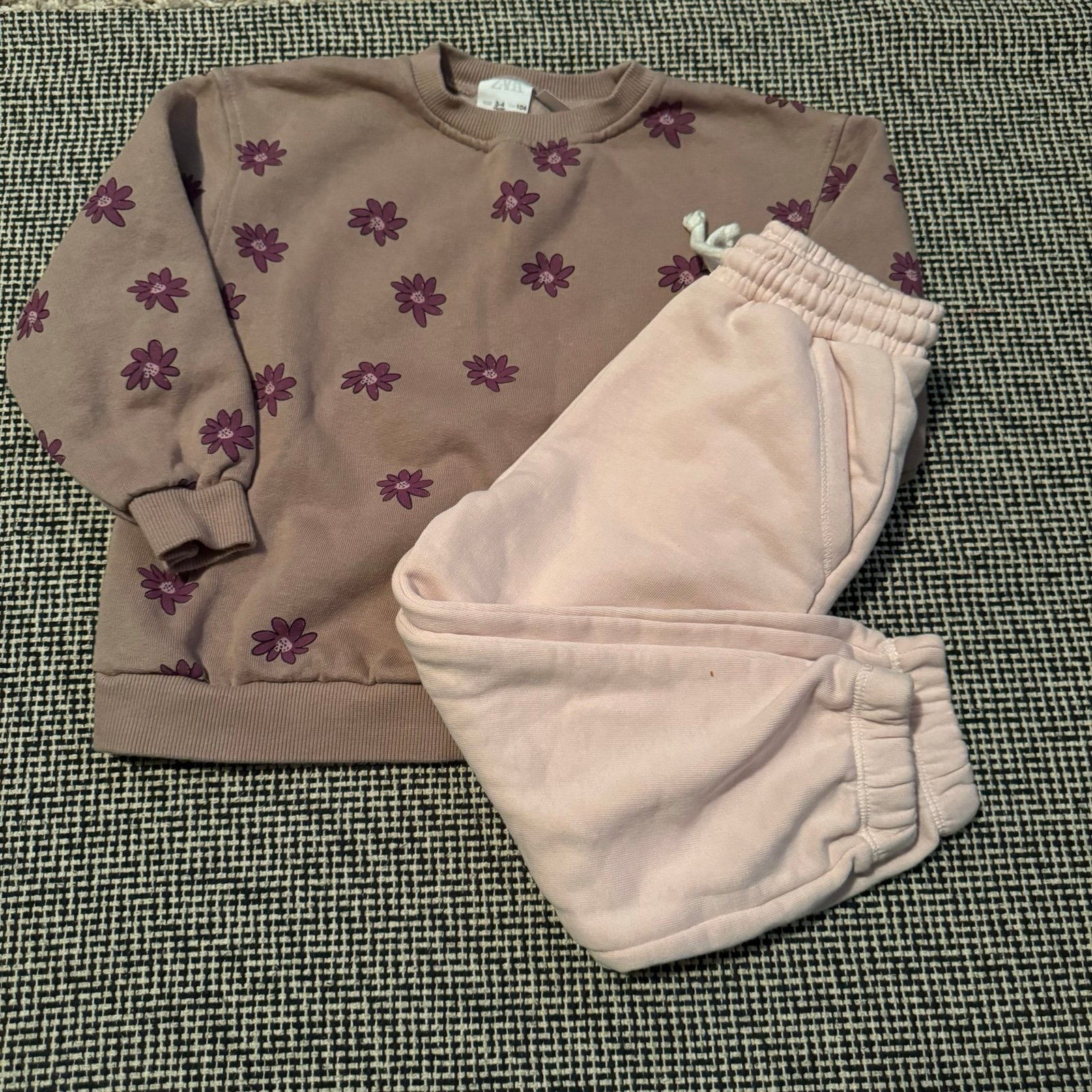 ZARA floral sweater and sweats