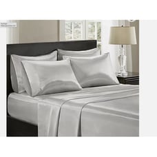 Madison Park Essentials Polyester Satin 4 Piece Sheet Set grey