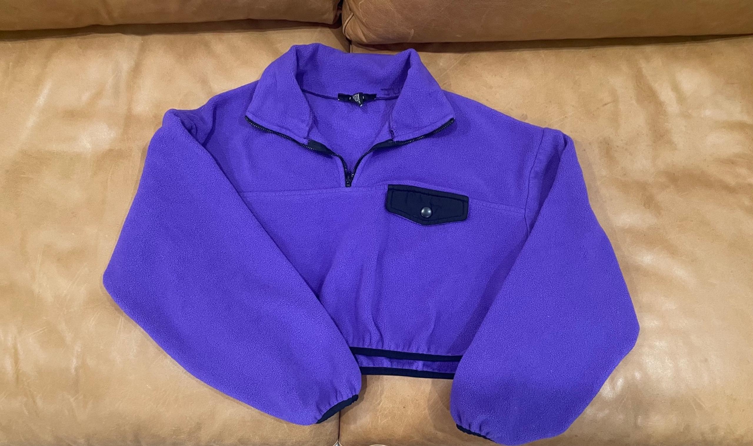 Forever 21 Purple cropped fleece pullover jacket