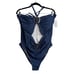 Eloquii Plus Size Hammered Ring Detail Denim One Piece Swimsuit NWT