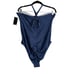 Eloquii Plus Size Hammered Ring Detail Denim One Piece Swimsuit NWT