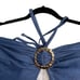 Eloquii Plus Size Hammered Ring Detail Denim One Piece Swimsuit NWT
