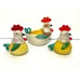 Vintage Italian Raymor Bitossi Ceramic Rooster Chicken Salt Pepper Shake & Bowl