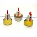 Vintage Italian Raymor Bitossi Ceramic Rooster Chicken Salt Pepper Shake & Bowl