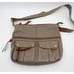 FOSSIL Morgan Traveler Olive Grey Pebbled Leather Messenger Crossbody Shoulder