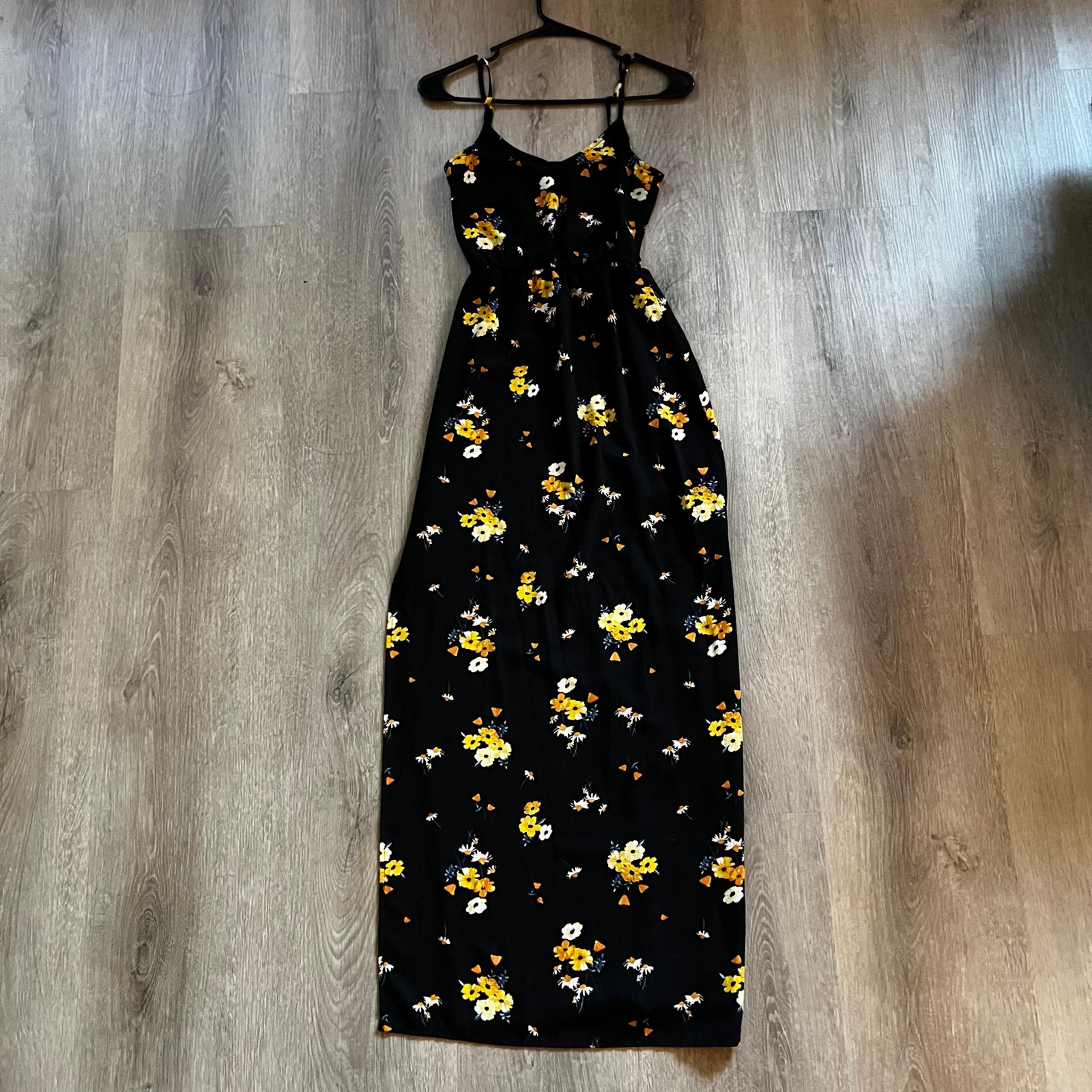 Divided by H&M Black Floral Maxi Dress Size 0