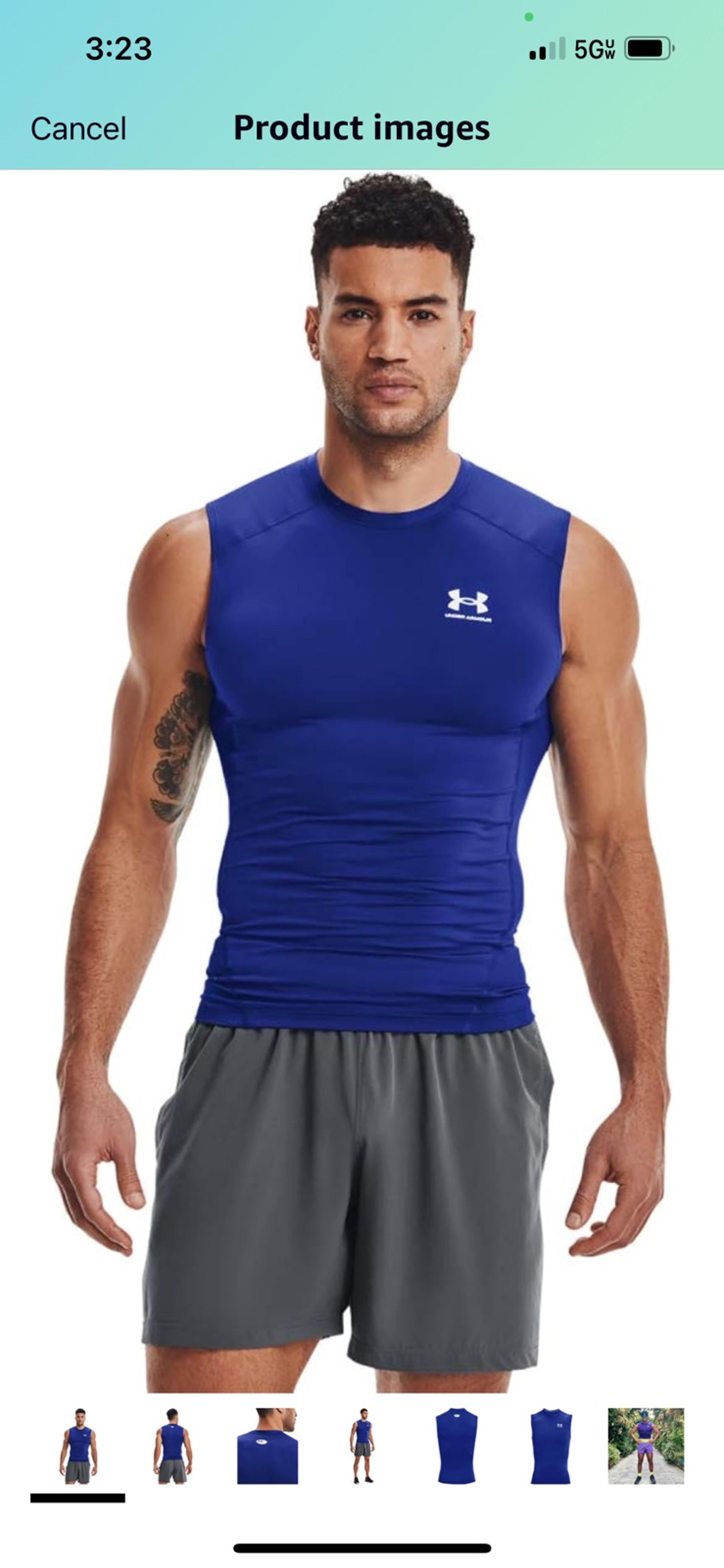 (B20) Under Armour mens Armour HeatGear Compression Sleeveless T-Shirt