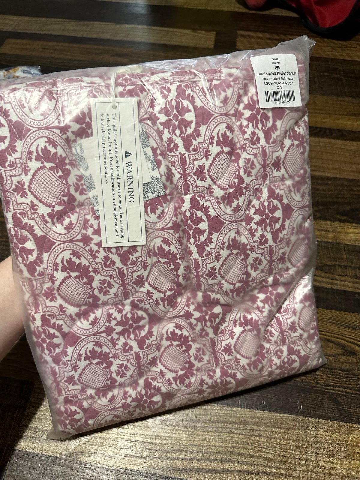 NWT Kate Quinn Rose Mauve Folk Floral Blanket