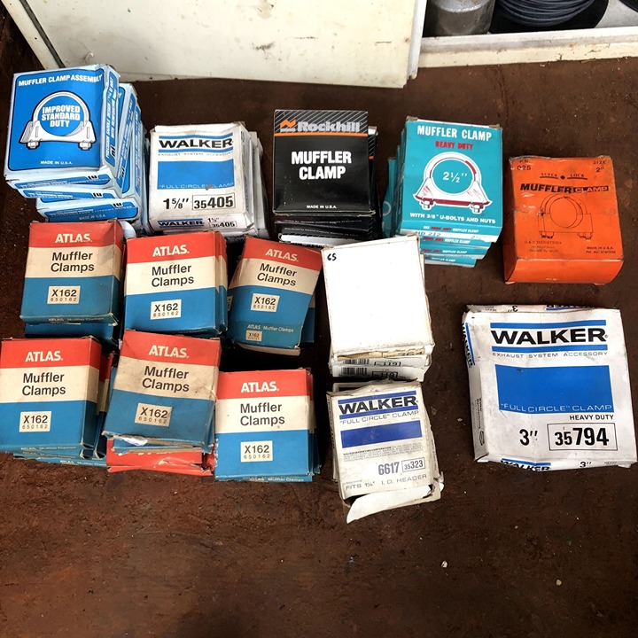 Lot of Approx 65 USA Exhaust Clamps Assorted Sizes Automotive