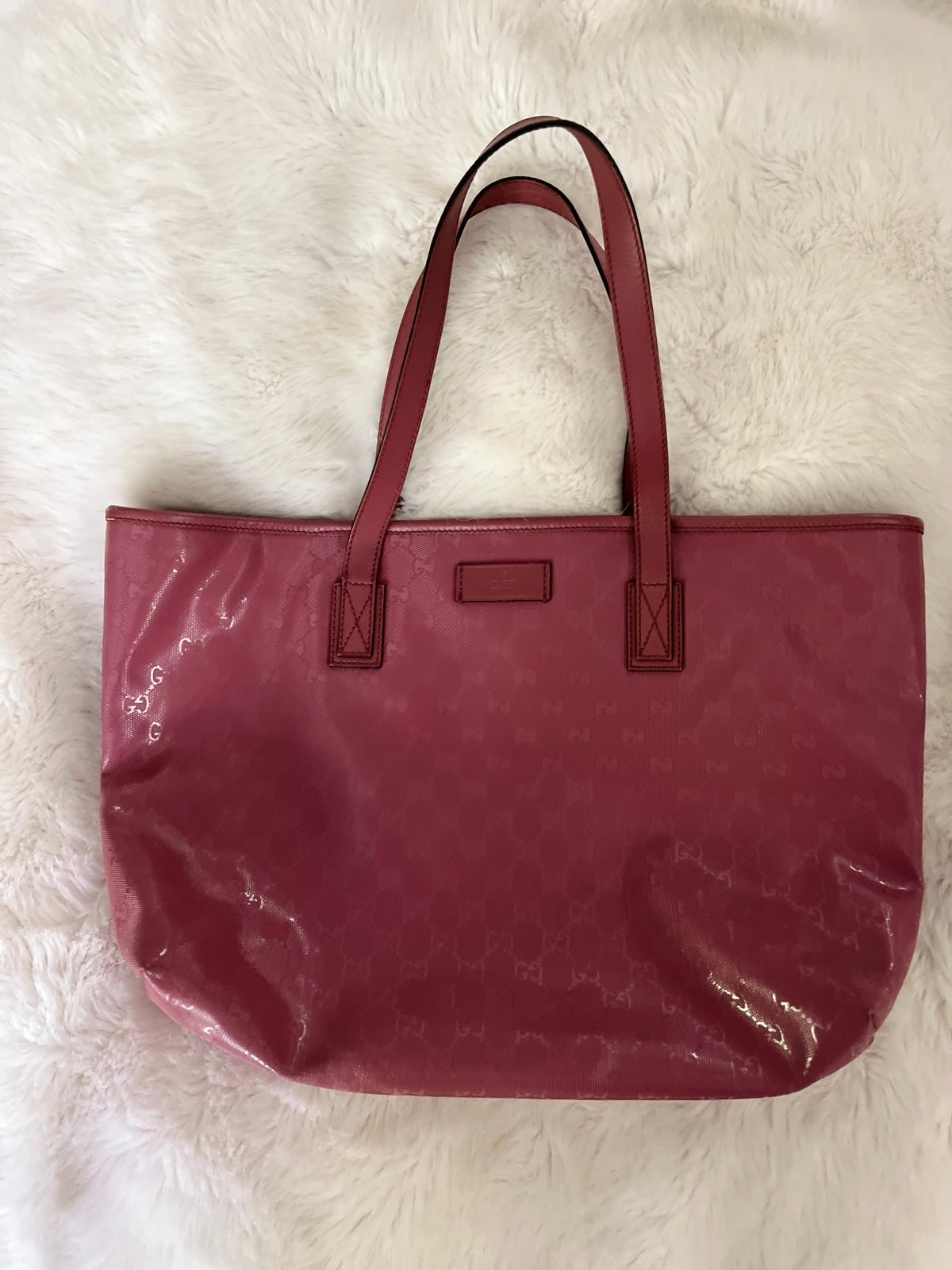 Gucci Plus Tote GG Imprinted Pink
