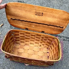 Antique 1940 Wov-N-Wood - by Jerywil Picnic Basket 18 x 11¾ x 9