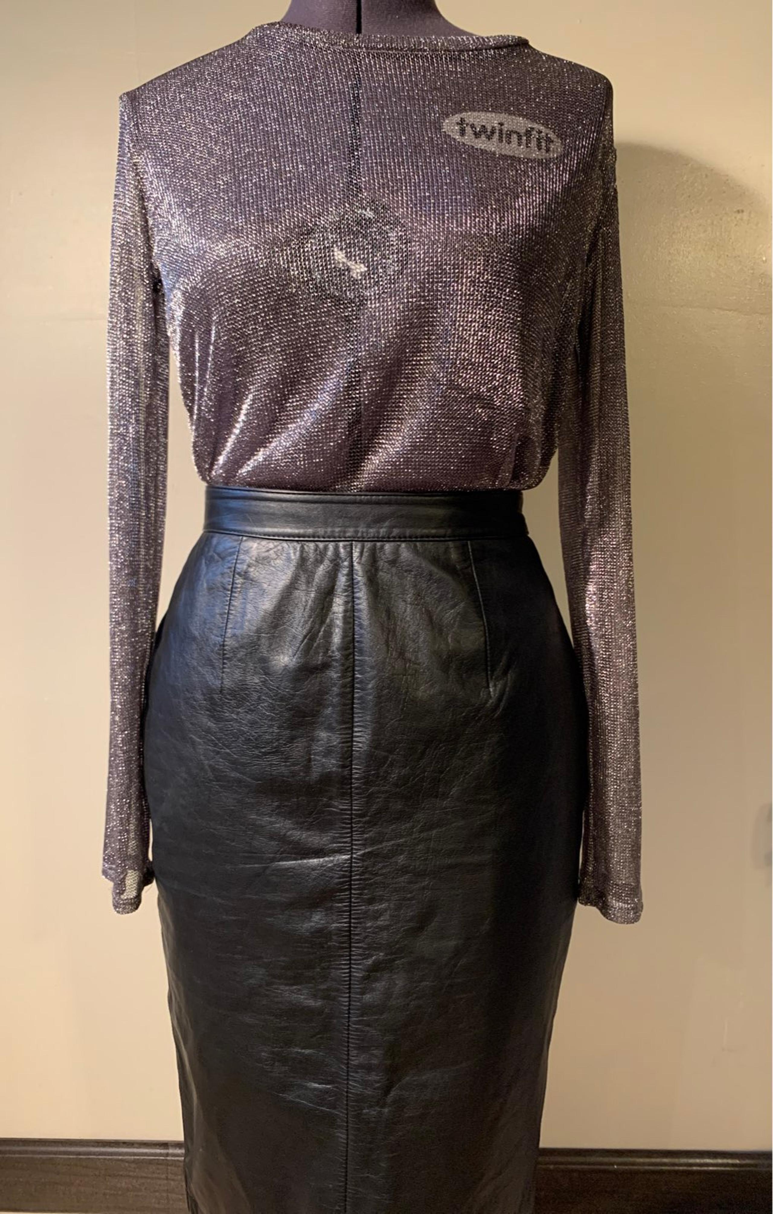 Leather pencil skirt