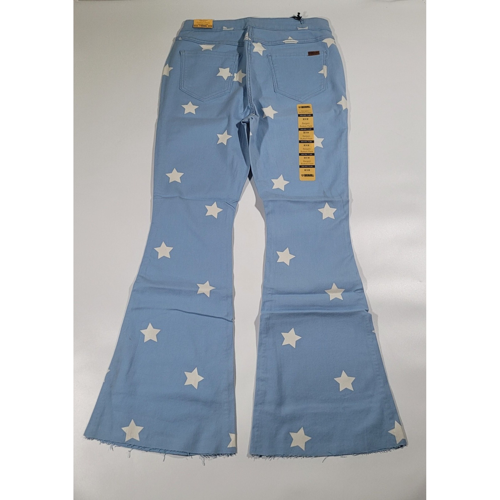 Women's Rock&Roll Denim Flare Reversible Jeans Star Print 32x32 High Rise