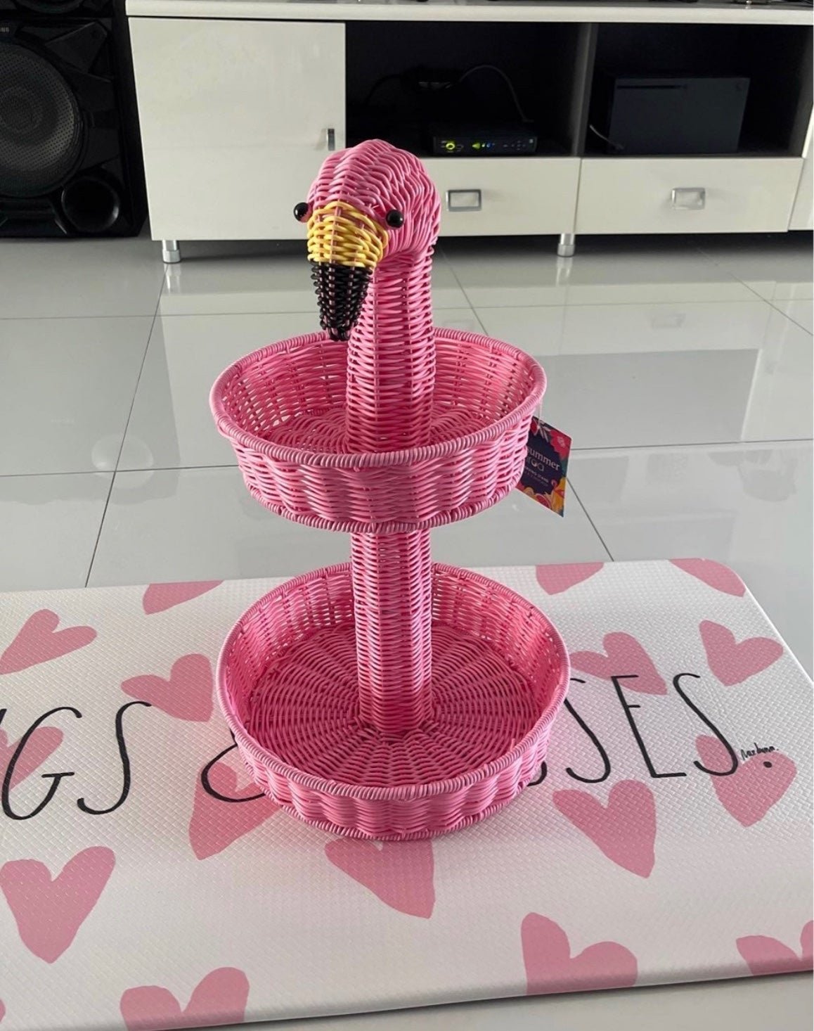 Pink Flamingo Serving Stand