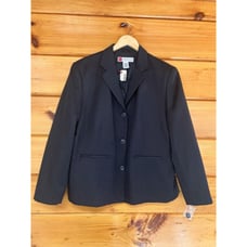 NWT LL Bean Size 18 R Black Blazer 3 Button Women’s Jacket Pockets Office
