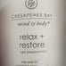 QTY 2 Chesapeake Bay relax and restore Candle new