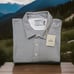 Faherty Cloud Cotton, Short Sleeve Collared polo , NAVY white Striped Sz XL