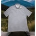 Faherty Cloud Cotton, Short Sleeve Collared polo , NAVY white Striped Sz XL