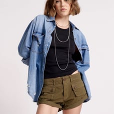 Oneteaspoon womens dark khaki cadet bandits low waist shorts size 27
