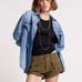 Oneteaspoon womens dark khaki cadet bandits low waist shorts size 27