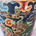 decretive Antique Chinese dragon Hat box- Grain Bin