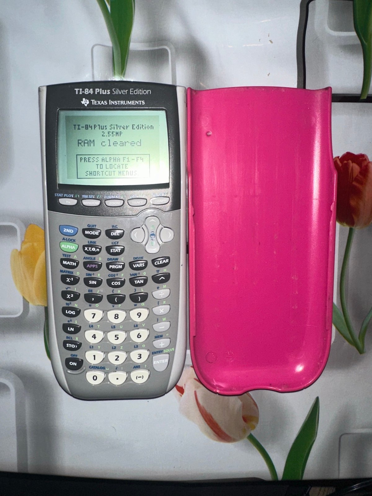 Texas Instruments TI-84 Plus Silver Edition Graphing Calculator W/ Cover TESTED