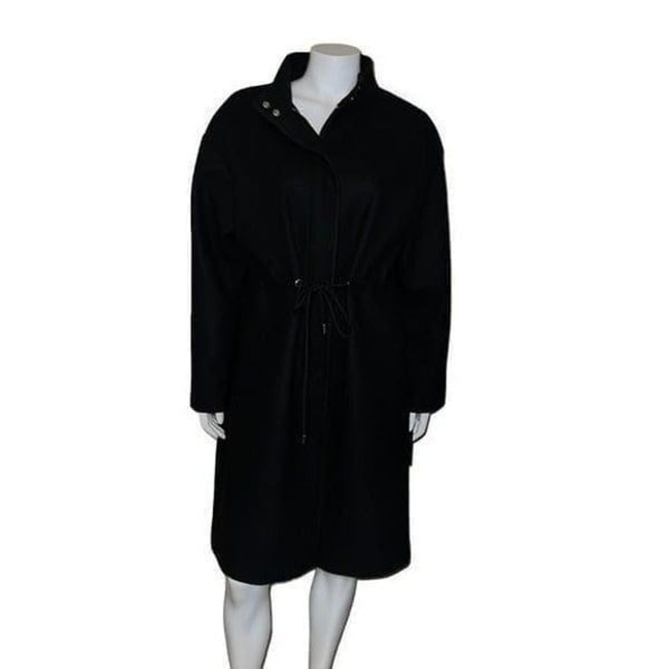 Kenneth Cole Single-Breasted Anorak Coat Black 17OMW234 Womens Large NWT