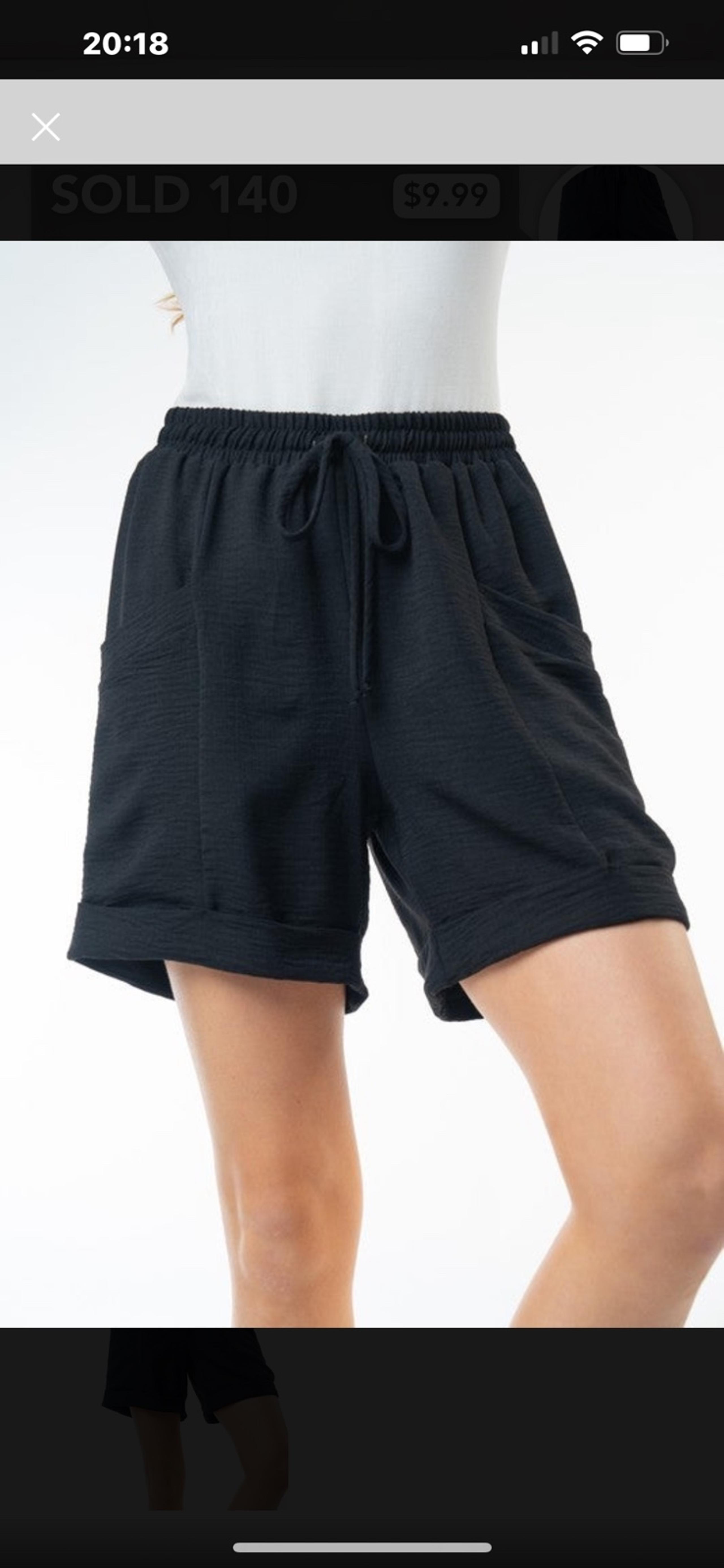 White Birch Womens Black High Waist Shorts Size Medium (8-10)NWOT