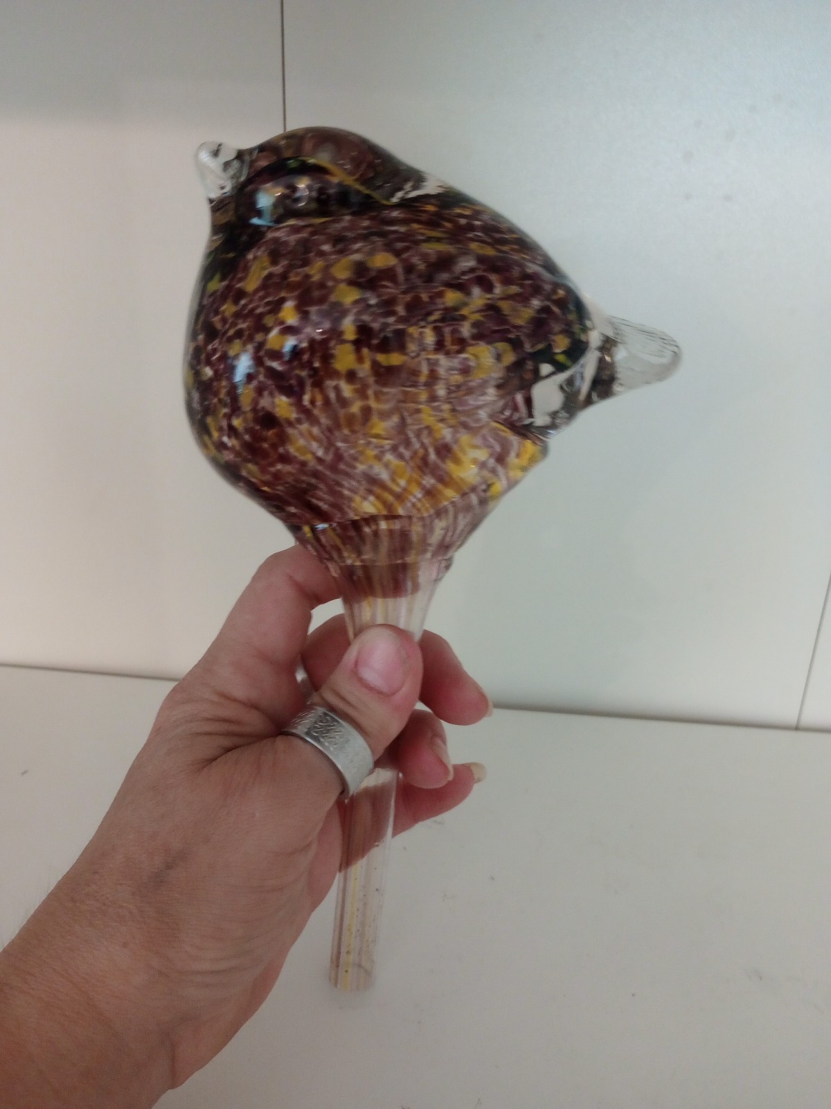 Murano Italy Glass sparrow water holder