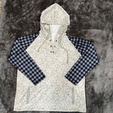 Boutique Unisex Black & Grey Buffalo Print hoodie Size 2X NWT