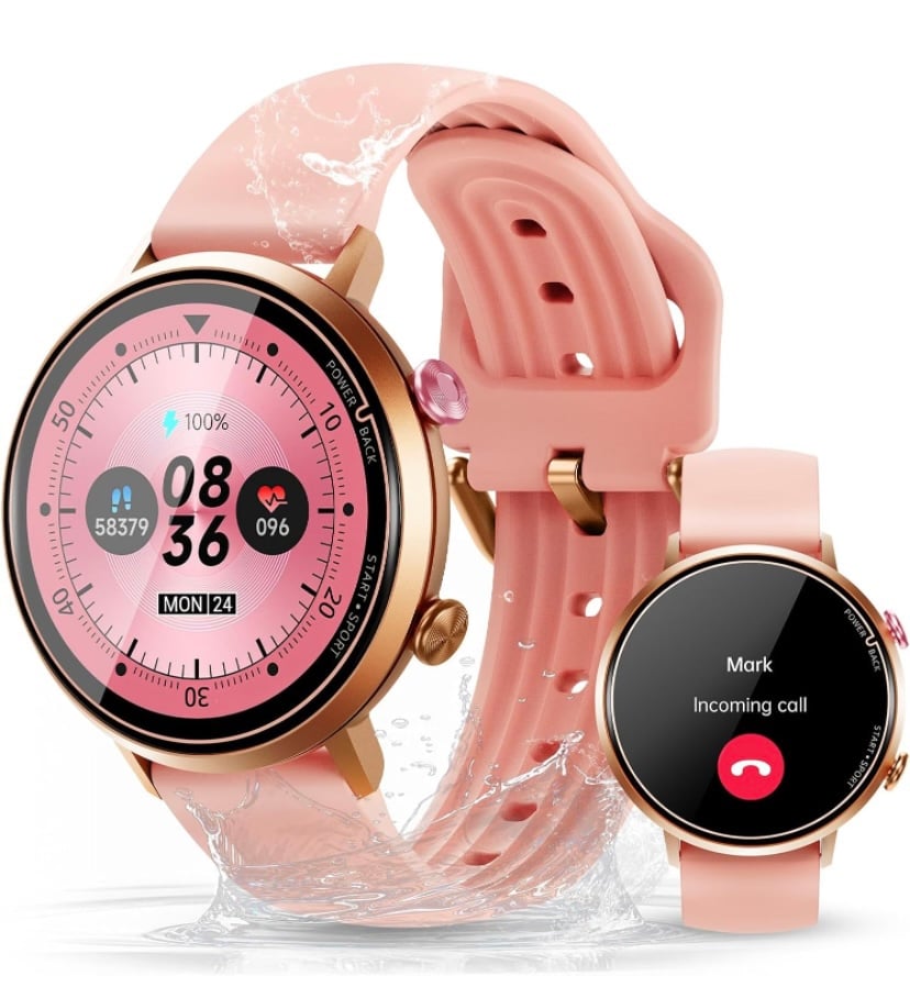 Waterproof Smartwatches for Women, 1.32-inch HD with Full Touch Color Screen, He