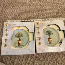 Vtg Napa Valley Home Collection Topiary” - 2 Sets, New in Boxes, Salad Plates