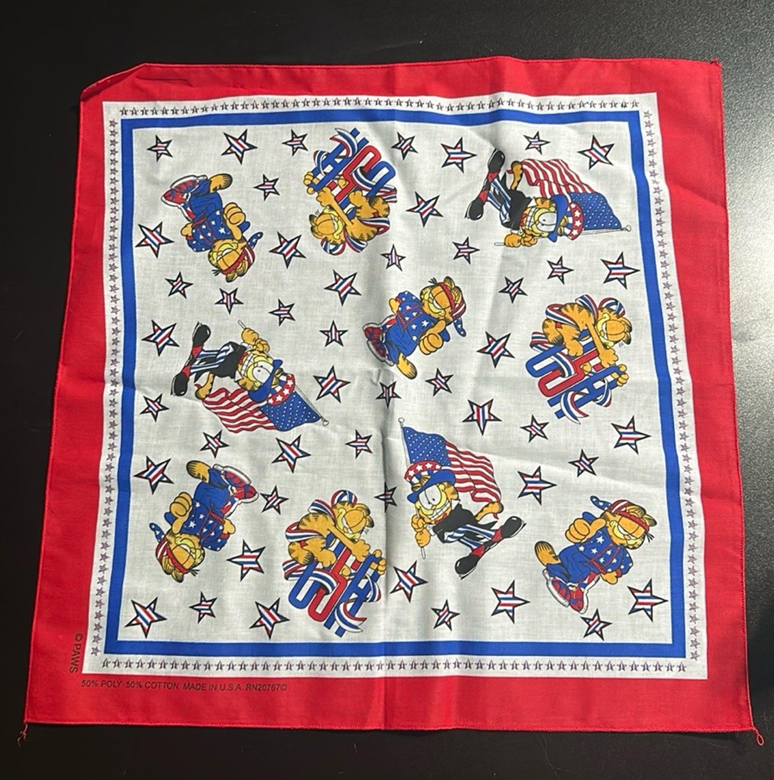 Vintage PAWS Garfield Patriotic Bandana