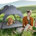 Elevated Dog Bed with Removable Canopy, Portable Raised Pet Cot Cooling Dog Bed