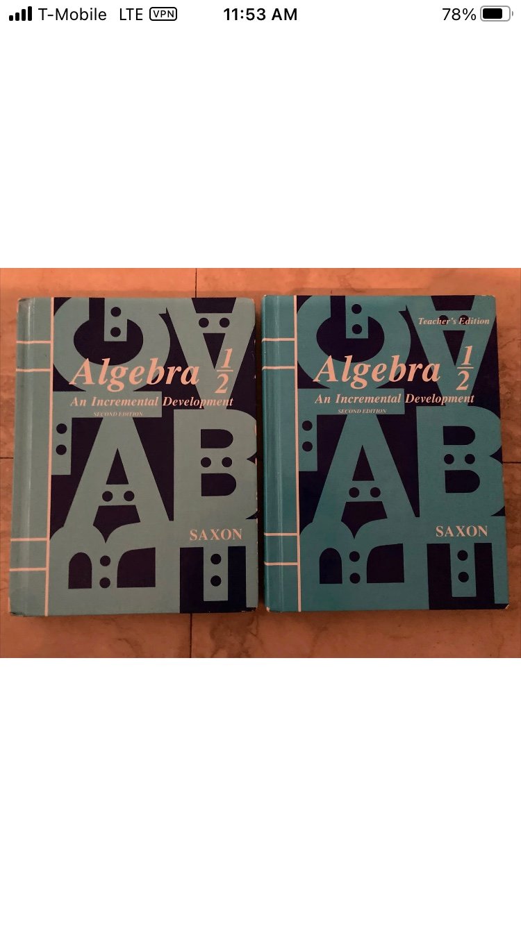 Saxon Algebra 1/2 2nd Edition- Student Text & Teacher’s Edition
