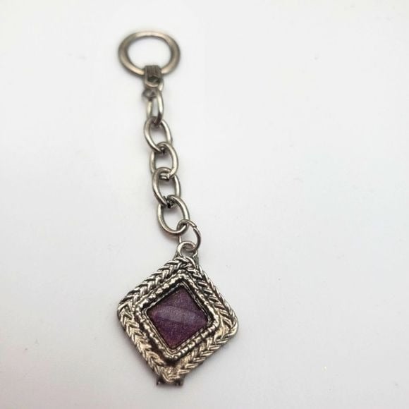 Purple lilac diamond‎ shaped cut keychain