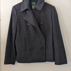 Gray Lauren by Ralph Lauren 100% wool double breasted peacoat size 4