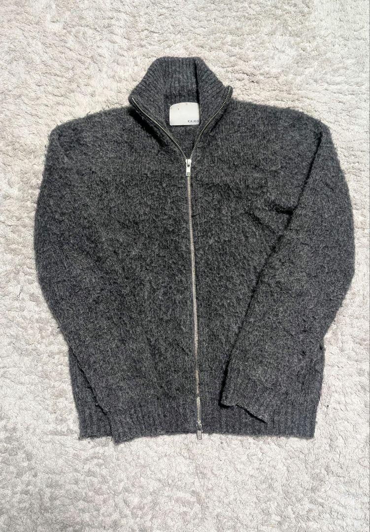休日限定 Shaggy Kaiko Zip Gray Cardigan トップス