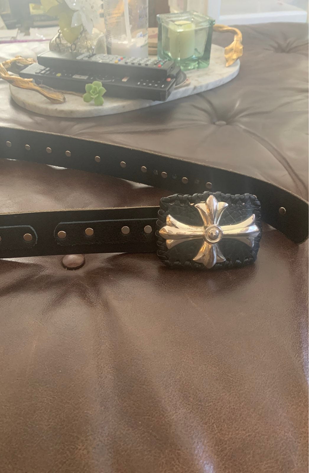 Men's custom genuine leather belt 29-32”