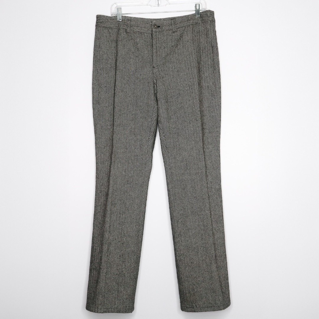 Tommy Hilfiger Womens Wool Blend Pants Size 12 Chevron Straight Leg Career
